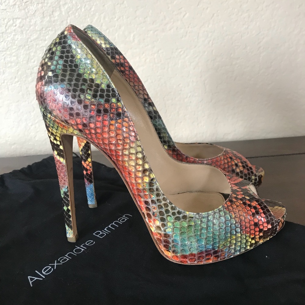 Alexandre Birman Python Rainbow Heels shoes 40